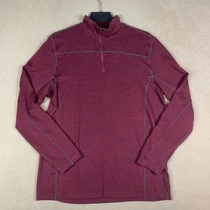 Swiss Tech Mens L‎ 1/4 Zip Long Sleeve Pullover Mock Neck Regular Fit Burgundy